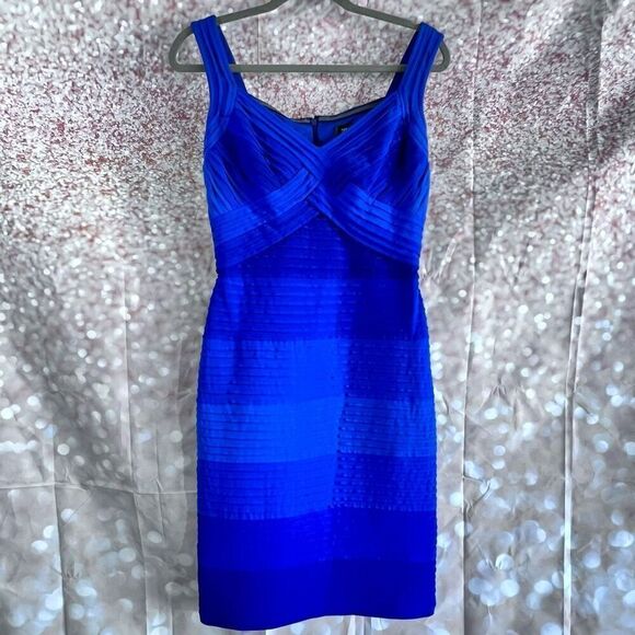 Tadashi Shoji royal blue ombré bodycon dress, size small - Picture 1 of 6